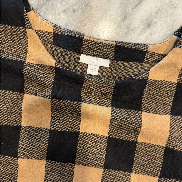 JJill Plaid Black and Tan Women's Sz L - Picture 5 of 6